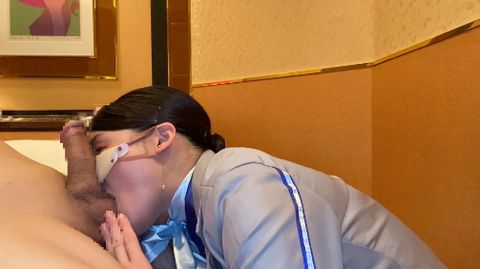【CA2回目】【海外版】超美人CA松丸らんちゃんに「お客様のおちんちん失礼します♥フェラもお仕事です♥」「奥まで入れてくださいませ♥」と言わせたったｗ