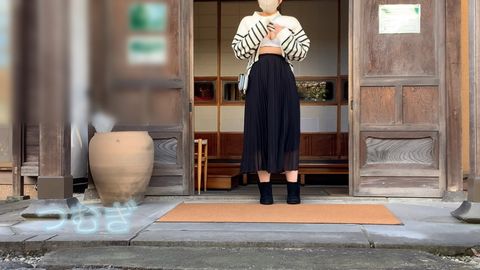 [個人撮影]ごはんやさんで露出チャレンジ！、、、ショッピングモールで知らない人の前で、、、。