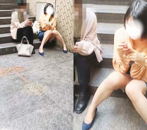 ＯＬさん、休憩してるところを狙われてしまう・・・気づかないで！無防備パンティ