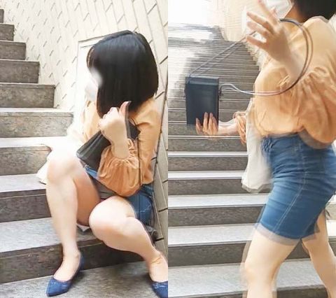 ＯＬさん、休憩してるところを狙われてしまう・・・気づかないで！無防備パンティ
