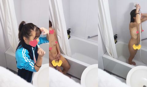 【撮影バレ】「雨○花○」合宿先にてあどけない美**の中を極太ディルドでかき分けオ○ニー