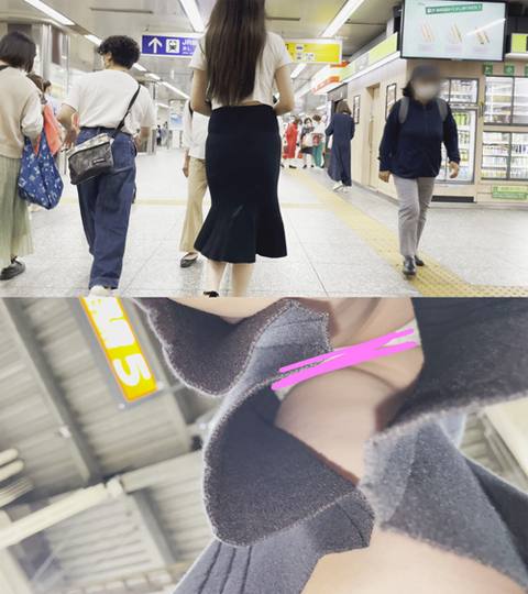 [電車胸チラ]美人JDに粘着撮影したら乳首とパンティーの撮影に成功!!