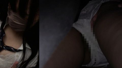 まさに台風の目。真面目そうな巨乳女●**が9名に囲まれ満員電車のド真ん中で集団**
