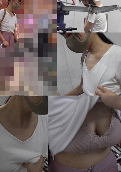 美人妻さんの神乳！駐輪場で●恥プレイ♪【おっぱい**】