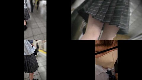 [我慢**]満員電車内でポ**する制服〇K。強引に後ろから手を突っ込まれて手マンラッシュ。