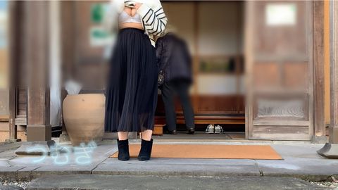 [個人撮影]ごはんやさんで露出チャレンジ！、、、ショッピングモールで知らない人の前で、、、。