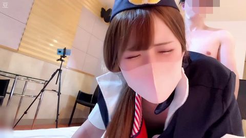 【個人撮影】20歳 色白な美人CA志望のJD♡ ～パ○活初心者の膣奥に***中出し～　再販