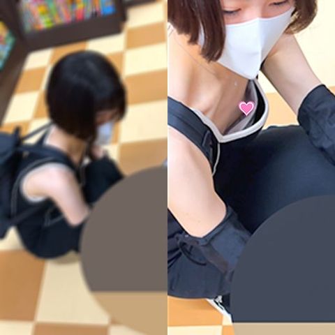 胸チラ動画02　本屋/美人**の極ゆる乳首胸チラ！！