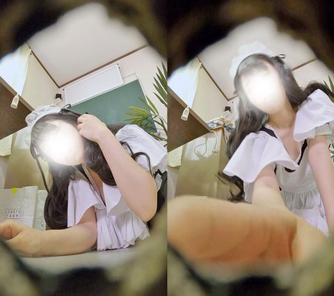 わざ・・・と？天然コス*　パンティどころかアソコまで・・・？固定カメラ版