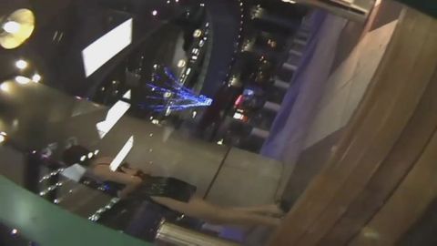 【露出羞恥プレイ】野外美*にチンポじゅっぽり念入りフェラさせ顔射！乳、マンコ丸見えシースルーボディコンで人混みショッピング！超恥ずかしい～です。