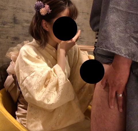 心待ちにしてた浴衣エッチが、生理日と重ってしまい、凹んでたらお口でしてくれてゴックンしてくれる***