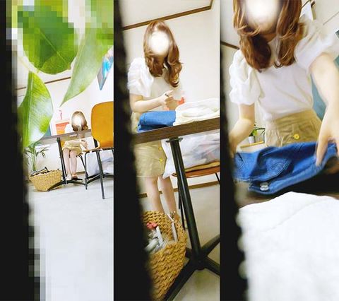 エッチな虫さんファインプレー　同僚のパンツをこっそり覗いてみたら・・・