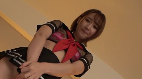 【素人】スケスケ制服、乳首にシール、粘膜に中出し。