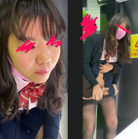 (顔出しあり)かわいい坂道系な清純18歳！プリクラ顔射！ガチアナル！中出し！2本セット