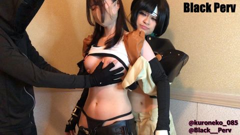 【FFレズ】色白受付嬢のティファがユフィに腹パンチされる！最後はBLACK PERVからもSTRONG腹パンチされる！【コラボ企画・高画質完成版：レビュー特典】