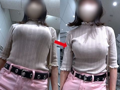 【ニットの膨らみが大好き】立ちはだかる胸山脈☆スカートめくりで露見したエロ尻もいい！