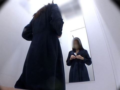 【TバックOLの試着室】スレンダー美女の下着姿でボディチェックする様*がたまらない！
