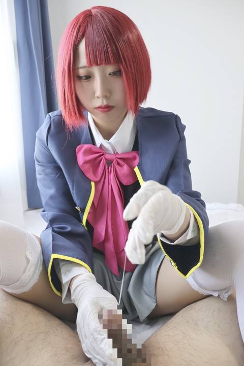 『推し○*　有○かな』ゴム手袋ローション手コキ