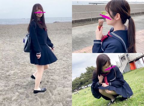 顔出し【個人撮影】紺セーラーのセフレちゃんとのハメ撮り映像_見た目は清純、中身はドビッチ過ぎるので是非ご堪能下さい。