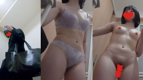 【民泊着替え】スーツの下はロケットＧ乳お*さん！/喪服童顔ちゃん/マルチアングル合計2名♡206人目-207人目