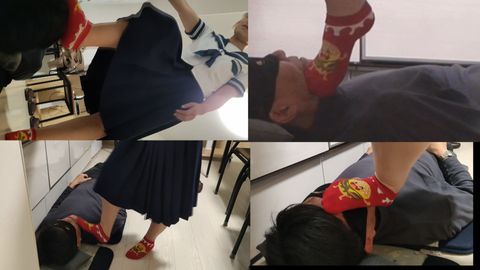 渚ちゃんの私物臭ソックスでストレス発散で顔面踏まれたM男