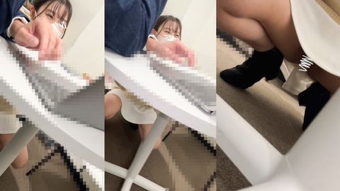 【会社内/胸ちら】打合せ中の浮きブラ乳首OL/奉仕活動中の胸ちら