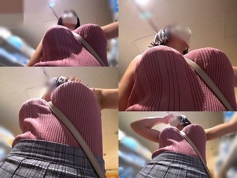 【パイスラお*さんが大好き】☆巨乳ニットパイと熟成食べごろTバック生尻！