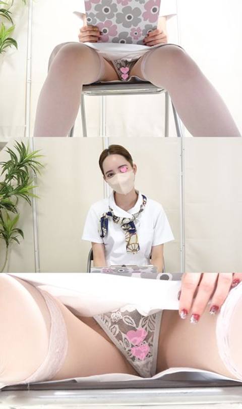 SS級剛毛ハーフ美女♡ノーブラ美人ナースをローアングル撮影で透け透けパンツと美巨乳丸見え♡【パンチラ/逆さ撮り】