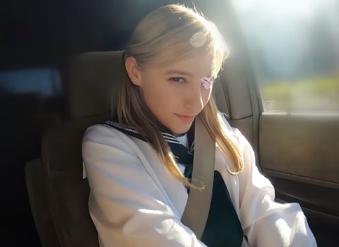 【 #神乳 #金髪碧眼 ピンク乳輪の東欧の天使！ 】半ばセフレ化してる２０代留学**大生と制服コスプレ中出しSEX！【素人・個人撮影】
