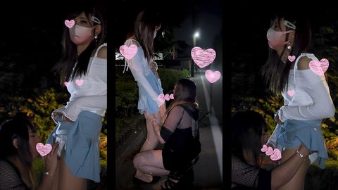 【個人撮影】ドキドキの店内フルボッキ！露出野外で初めてフェラされちゃった❤️[AG-25]【女装】