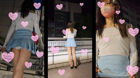 【個人撮影】ドキドキの店内フルボッキ！露出野外で初めてフェラされちゃった❤️[AG-25]【女装】